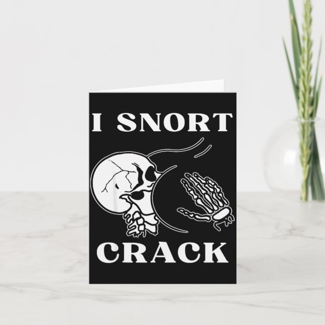 I Snort Crack Skeleton Skull Butt Funny Soky Hallo Karte (Vorderseite)