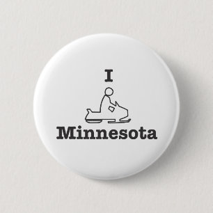 I Snowmobile Minnesota Button