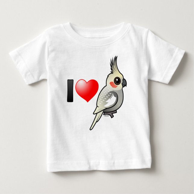 I Spangled Liebe Cockatiels Baby T-shirt (Vorderseite)
