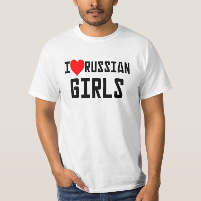 I Spaß Liebe-russische Mädchen-lustiger Russlands T-Shirt (Vorderseite)