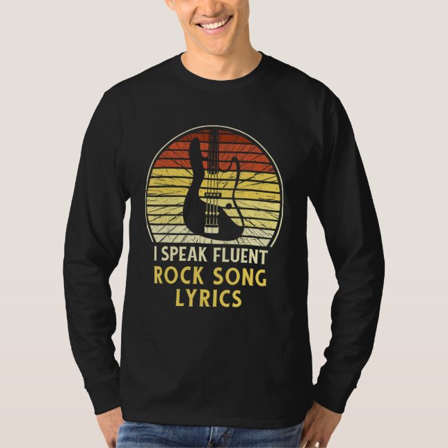 I Speak Fluent Rock Song Lyrics Music T-Shirt (Vorderseite)