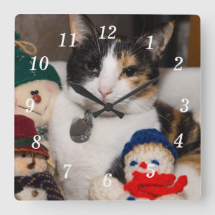 I Spion a Calico Wall Clock Quadratische Wanduhr