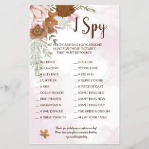 I Spy Boho Autumn Wedeption Game Card Flyer