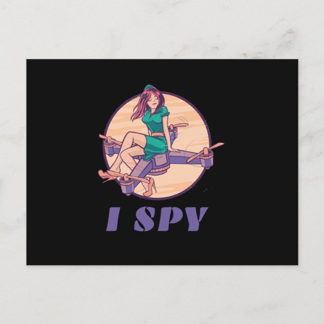I Spy Drone für Mädchen Postkarte (Vorderseite)