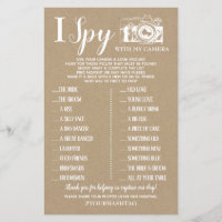 I Spy Hochzeitsempfang englisches spanisches Spiel