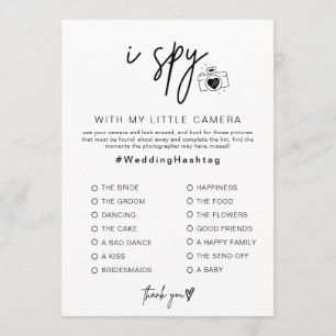 I Spy Hochzeitsspiel für Empfang Foto Jagd Spiel Programm