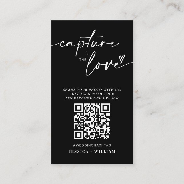 I Spy Wedding Game | Capture the Liebe QR Code Begleitkarte (Vorderseite)