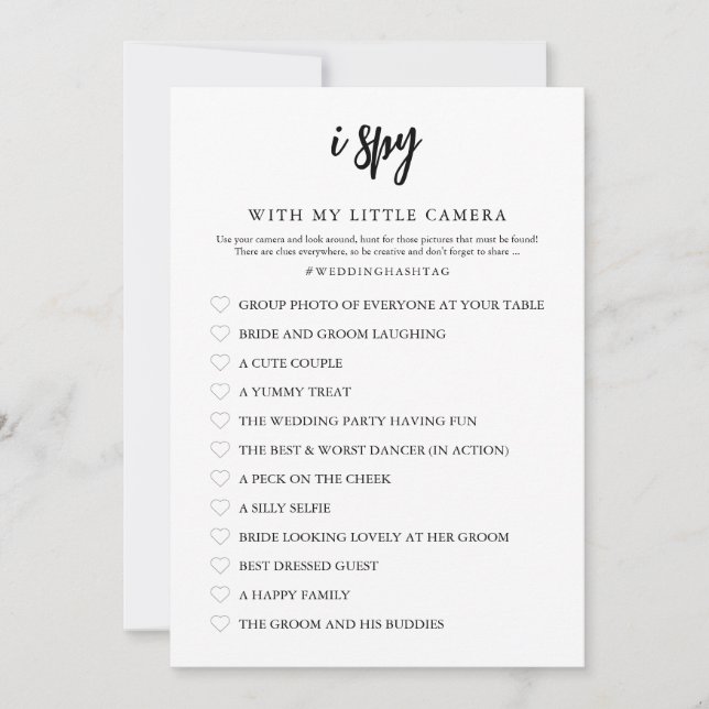 I Spy Wedding Game Card Save The Date (Vorderseite)