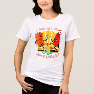 I Squirt auf Juicy Dackeln Erwachsene Humor Funny Tri-Blend Shirt