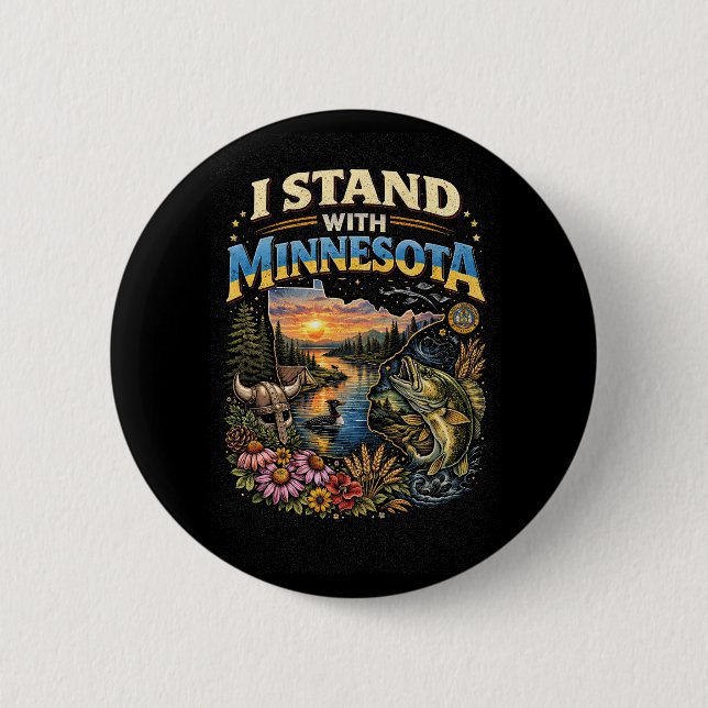I Stand With Minnesota Button (Vorderseite)