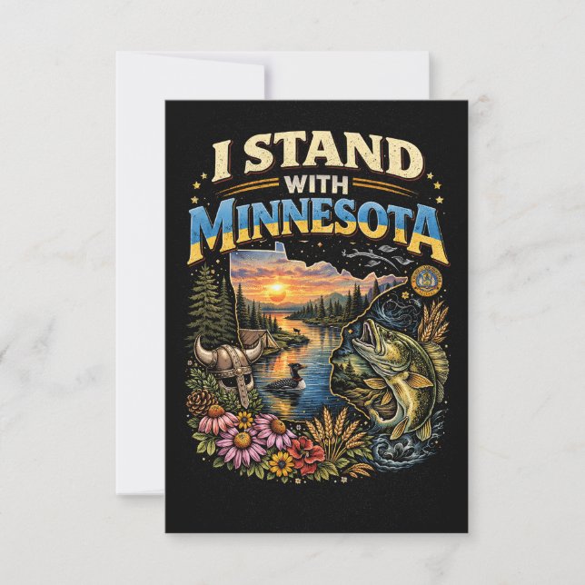 I Stand With Minnesota Dankeskarte (Vorderseite)