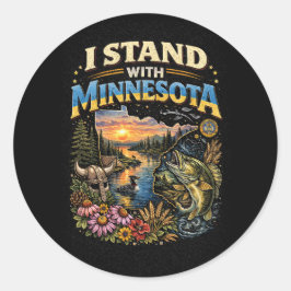 I Stand With Minnesota Runder Aufkleber