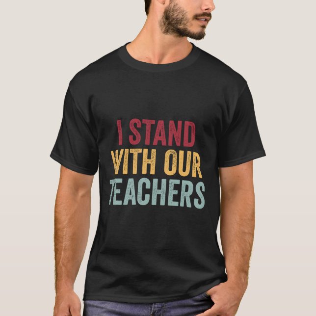 I Stand With Our Teachers Students Youth T-Shirt (Vorderseite)
