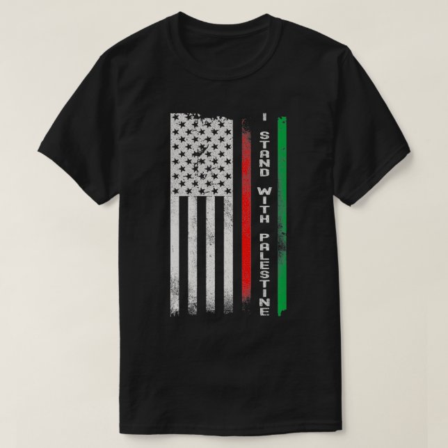 I Stand With Palestine Flag Premium  T-Shirt (Design vorne)