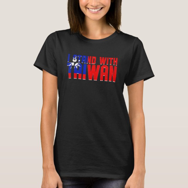 I Stand With Taiwan Retro Taiwanese Flag Support T T-Shirt (Vorderseite)