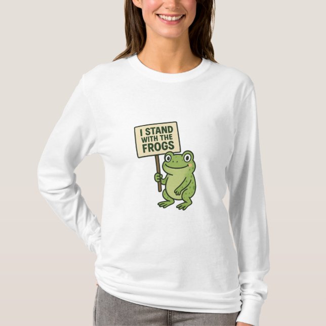 I Stand With The Frogs – Minimalist Typography Tee (Vorderseite)