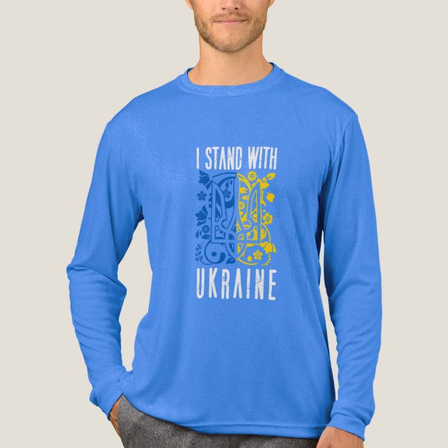 I stand with Ukraine. Coat of Arms of Ukraine.  Tri-Blend Shirt (Vorderseite)