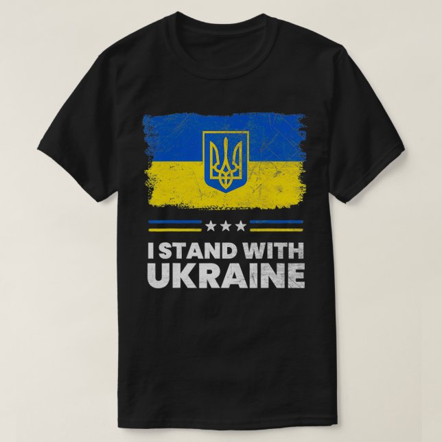 I Stand With Ukraine Flag  Ukrainian Flag  Ukraine T-Shirt (Design vorne)