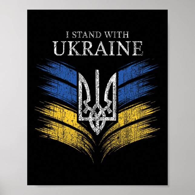 I Stand With Ukraine Show Support With This Ukrain Poster (Vorne)