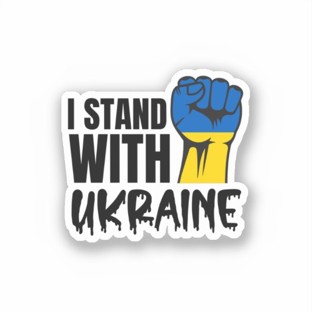 I Stand With Ukraine | Solidarity | Ukraine Flag Aufkleber (Vorderseite)