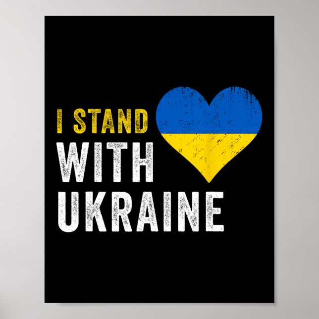 I Stand With Ukraine Stop Putin Stop War Support U Poster (Vorne)