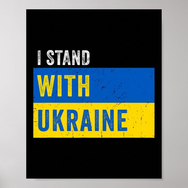 I Stand With Ukraine Stop Putin Stop War Support U Poster (Vorne)
