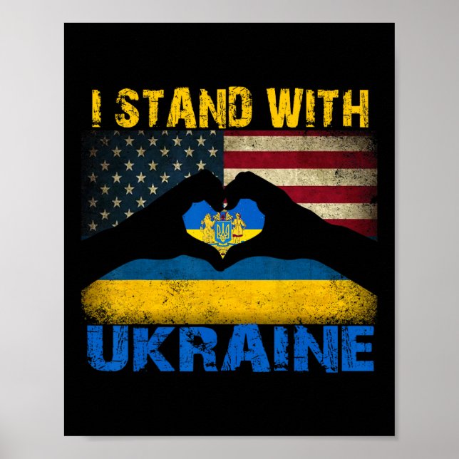 I Stand With Ukraine Support Ukraine Lover Pride U Poster (Vorne)