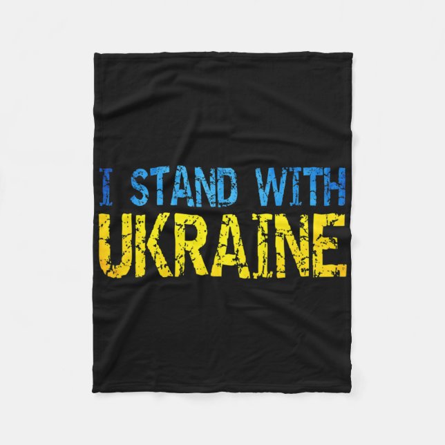 I Stand With Ukraine Support Ukraine Ukrainian Fla Fleecedecke (Vorderseite)