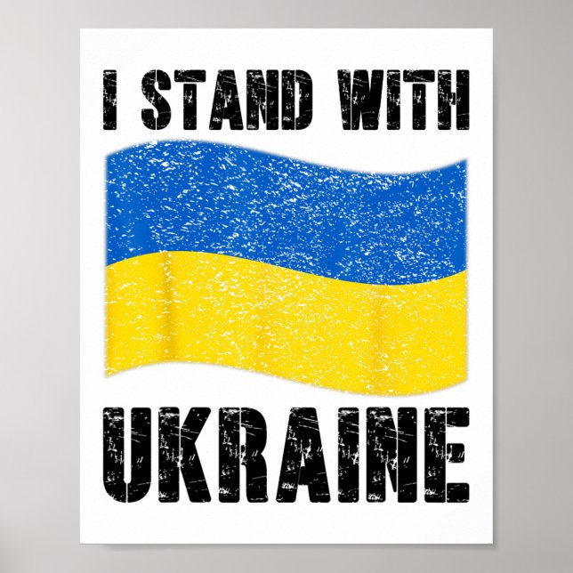I Stand With Ukraine Support Ukraine Ukrainian Fla Poster (Vorne)