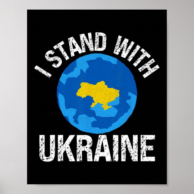 I Stand With Ukraine World Map Support Support Ukr Poster (Vorne)