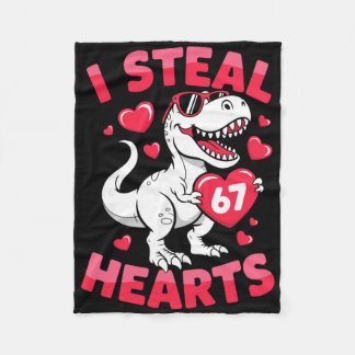 I Steal 67 Hearts Funny 67 Valentine Dinosaur Men  Fleecedecke