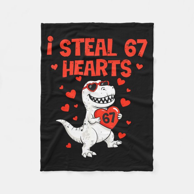 I Steal Hearts 67 Valentine’s Day 6 7 Meme Heart M Fleecedecke (Vorderseite)