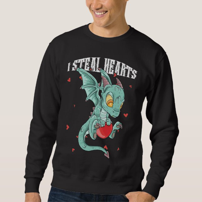 I Steal Hearts Cute Little Flying Dragon For Boys  Sweatshirt (Vorderseite)