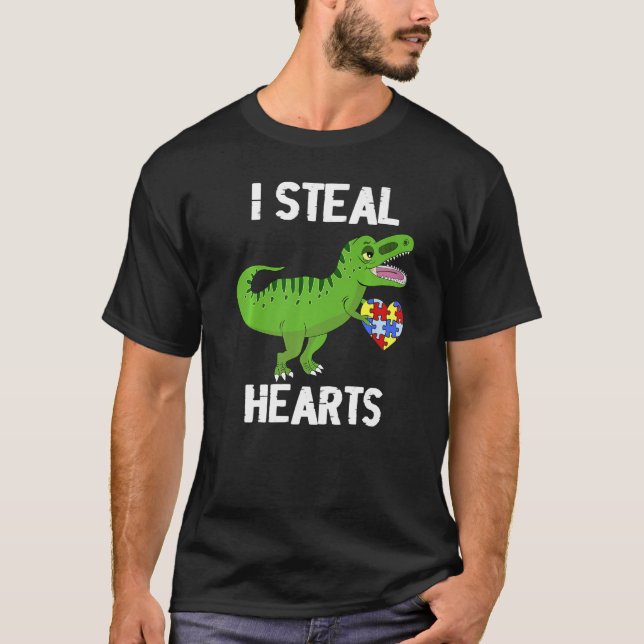 I Steal Hearts Dinosaur Autism Awareness Toddler B T-Shirt (Vorderseite)