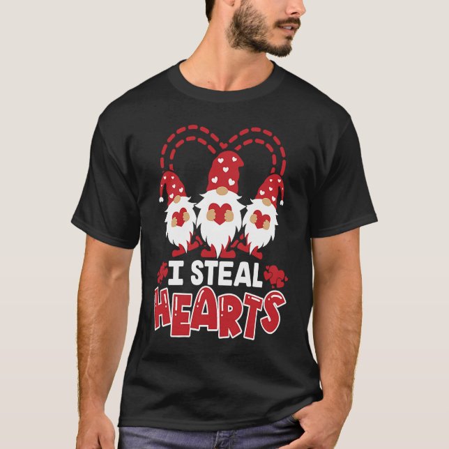 i steal hearts gnomes Valentines Day T-Shirt (Vorderseite)