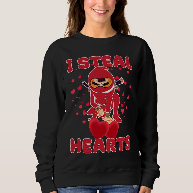 I Steal Hearts Ninja Boys Valentines Day Toddler   Sweatshirt (Vorderseite)