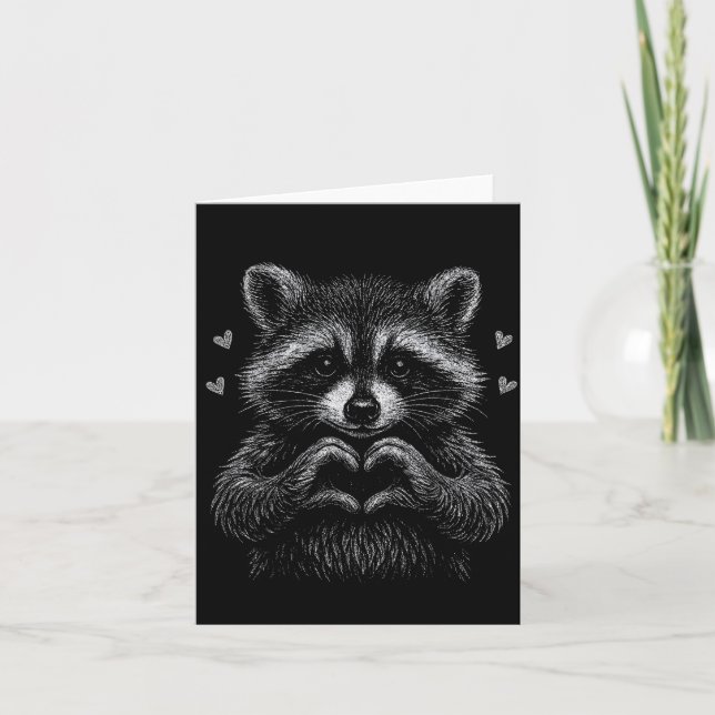 I Steal Hearts Raccoon Valentines Racoon Meme Grap Karte (Vorderseite)