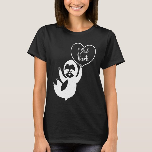 I Steal Hearts Sloth  Valentines Day  1 T-Shirt (Vorderseite)