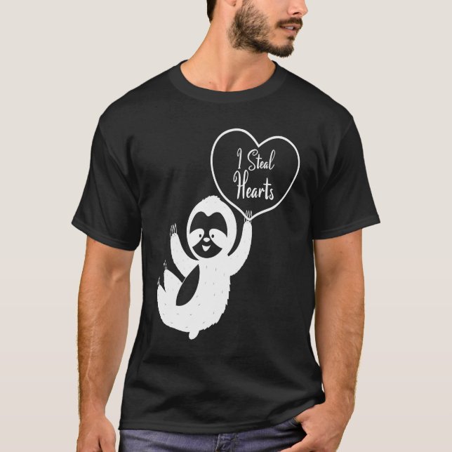I Steal Hearts Sloth  Valentines Day  1 T-Shirt (Vorderseite)