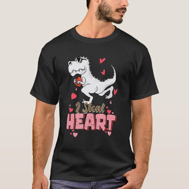 I Steal Hearts T rex Dinosaur Valentines Day Toddl T-Shirt (Vorderseite)