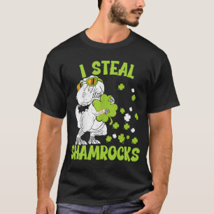 I Steal Kleeblatts st patrick's day Dinosaur 4 T-Shirt