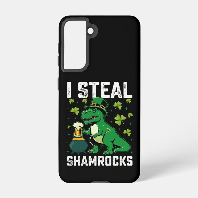 I Steal Kleeblatts T Rex Dinosaur St Patrick's Day Samsung Galaxy Hülle (Rückseite)
