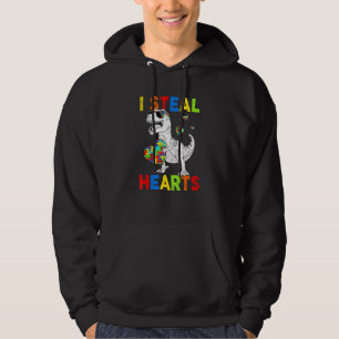 I Stearts Hearts Puzzle T Rex Dinosaurier Autismus Hoodie