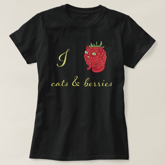 I Strawberry cat Cats & Berries T-Shirt (Design vorne)