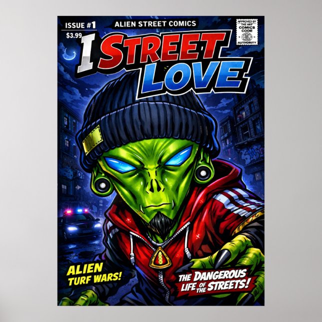 I Street Love – Urban Alien Comic Cover Art Poster (Vorne)