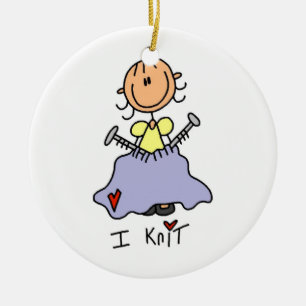 I Strick Keramik Ornament