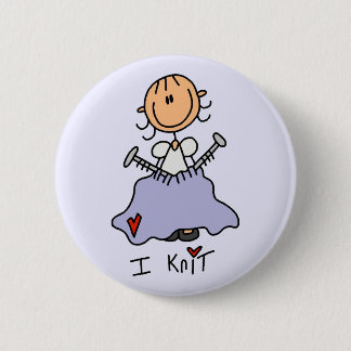I Strick-Strichmännchen-T-Shirts und Geschenke Button