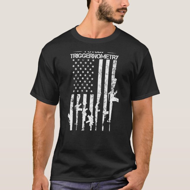 I Study Triggerometry - Funny Gun Flag Pro Guns - T-Shirt (Vorderseite)