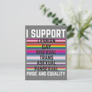 I Support Lesbian Gay Bisexual Trans Asexual Panse Postkarte