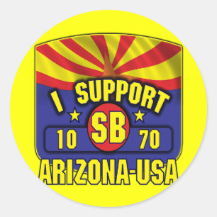 I Support SB1070 - Arizona USA Runder Aufkleber